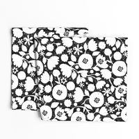 clear cut flowers - black and white floral