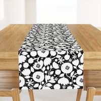 clear cut flowers - black and white floral