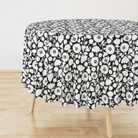 clear cut flowers - black and white floral