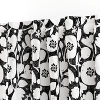 clear cut flowers - black and white floral