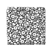 clear cut flowers - black and white floral