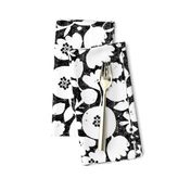 clear cut flowers - black and white floral