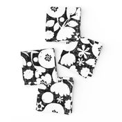 clear cut flowers - black and white floral