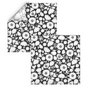 clear cut flowers - black and white floral