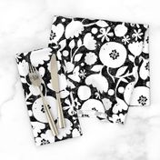 clear cut flowers - black and white floral