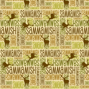 Personalised Name Fabric - Deer in Earth Tones