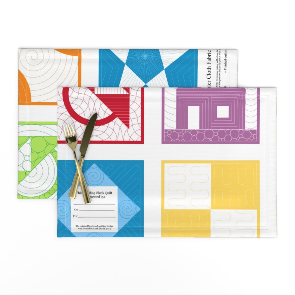 Building Blocks Colorful Cheater Cloth on White