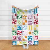 Building Blocks Colorful Cheater Cloth on White