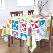 Building Blocks Colorful Cheater Cloth on White