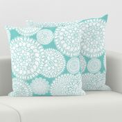 Delightful Doilies - Feminine Lace Tiffany Aqua Blue Large