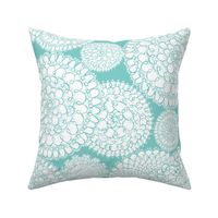 Delightful Doilies - Feminine Lace Tiffany Aqua Blue Large