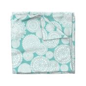 Delightful Doilies - Feminine Lace Tiffany Aqua Blue Large