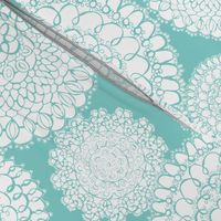 Delightful Doilies - Feminine Lace Tiffany Aqua Blue Large