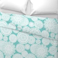 Delightful Doilies - Feminine Lace Tiffany Aqua Blue Large