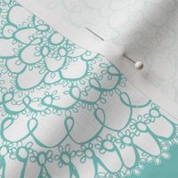 Delightful Doilies - Feminine Lace Tiffany Aqua Blue Large