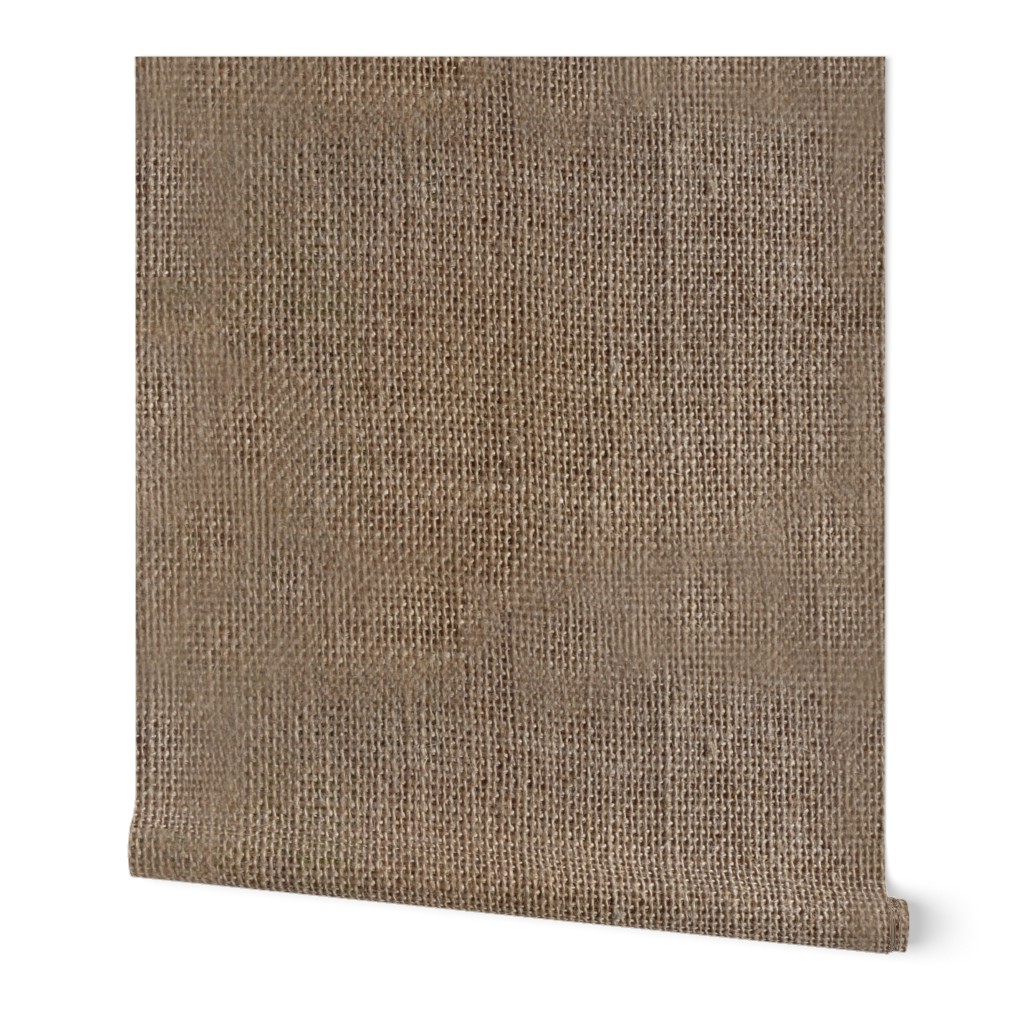 Burlap Rustic Potato Sack Cloth Wallpaper | Spoonflower