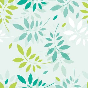 Spring pattern with beautiful green leaves
