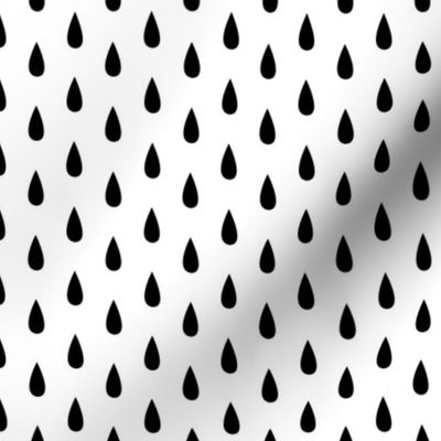 Small Black and White Raindrops Vertical 