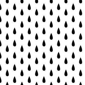 Small Black and White Raindrops Vertical 