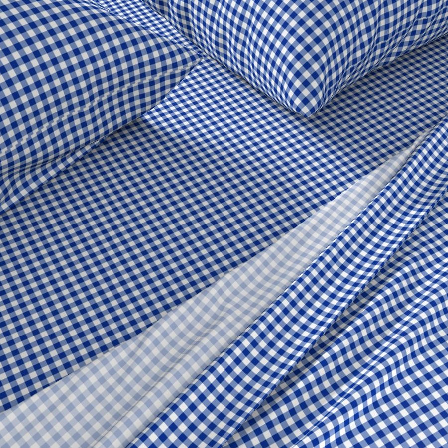 English Blue and white gingham, 1/4" squares 