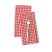 English Red gingham, 1/4" squares 