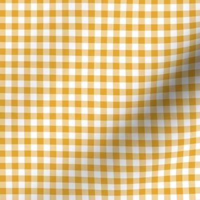 retro kitchen mustard and white gingham, 1/4" squares 