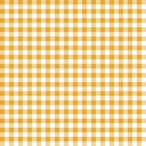 retro kitchen mustard and white gingham, 1/4" squares 