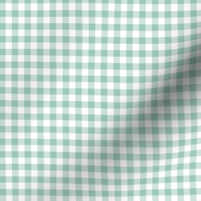 mint and white gingham, 1/4" squares 