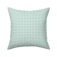 mint and white gingham, 1/4" squares 