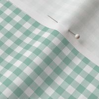 mint and white gingham, 1/4" squares 