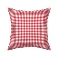 strawberry red and white gingham, 1/4" squares 