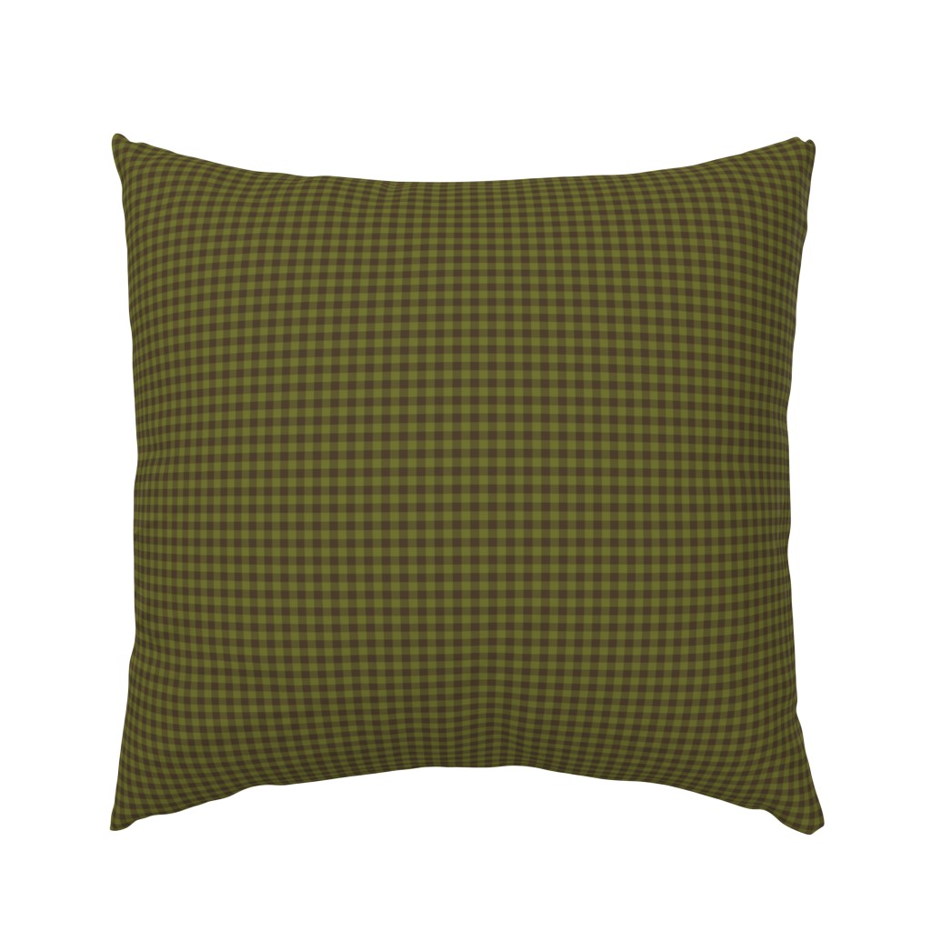 nori olive and brown gingham, 1/4" squares 