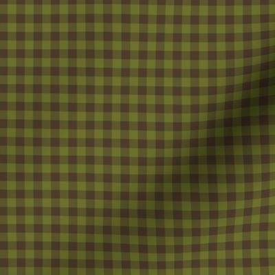 nori olive and brown gingham, 1/4" squares 