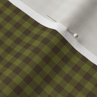 nori olive and brown gingham, 1/4" squares 