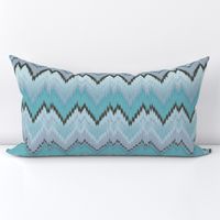 Aqua Ikat Chevron