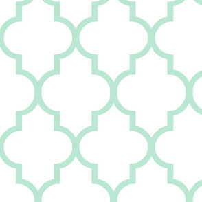 Large Scale Quatrefoil in Mint