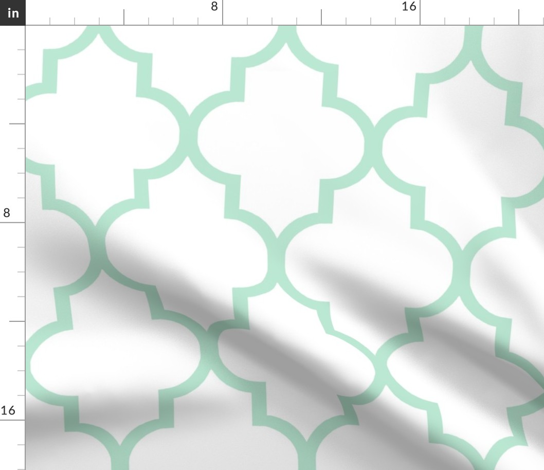 Large Scale Quatrefoil in Mint