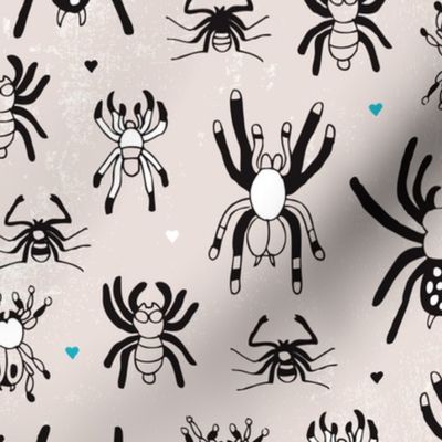 Quirky crazy spider illustration print