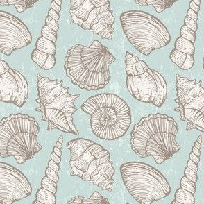 Nautical print with seashells