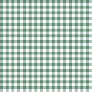 vintage grey-green-teal on white gingham, 1/4" squares 