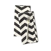 Large Black and Cream Chevron