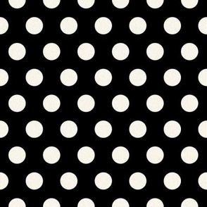 Large Cream Polkadots on Black