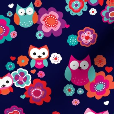 Owls and nightlu summer blossom
