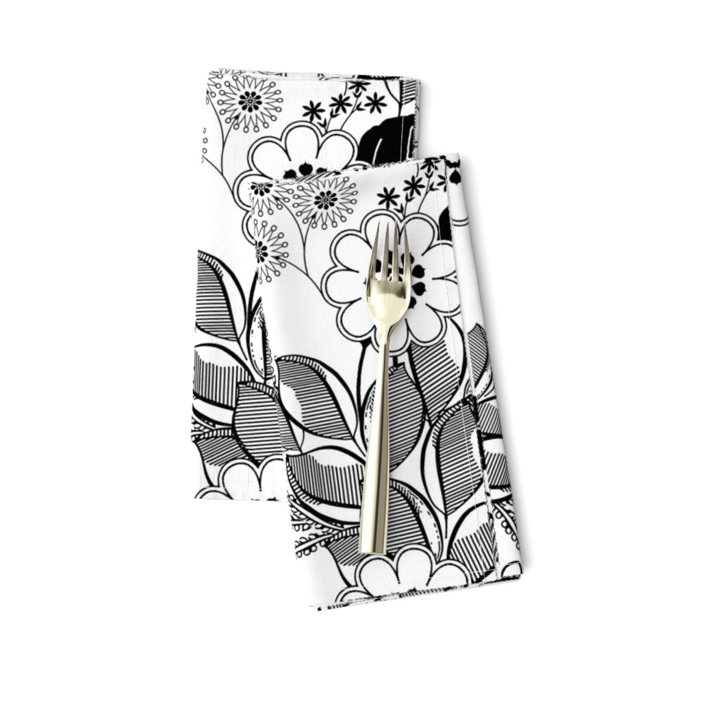 Florist Cascade Black and White Floral  Coloring Book 