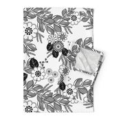 Florist Cascade Black and White Floral  Coloring Book 