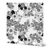 Florist Cascade Black and White Floral  Coloring Book 