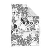 Florist Cascade Black and White Floral  Coloring Book 