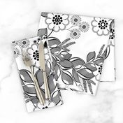 Florist Cascade Black and White Floral  Coloring Book 