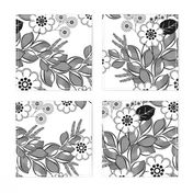 Florist Cascade Black and White Floral  Coloring Book 