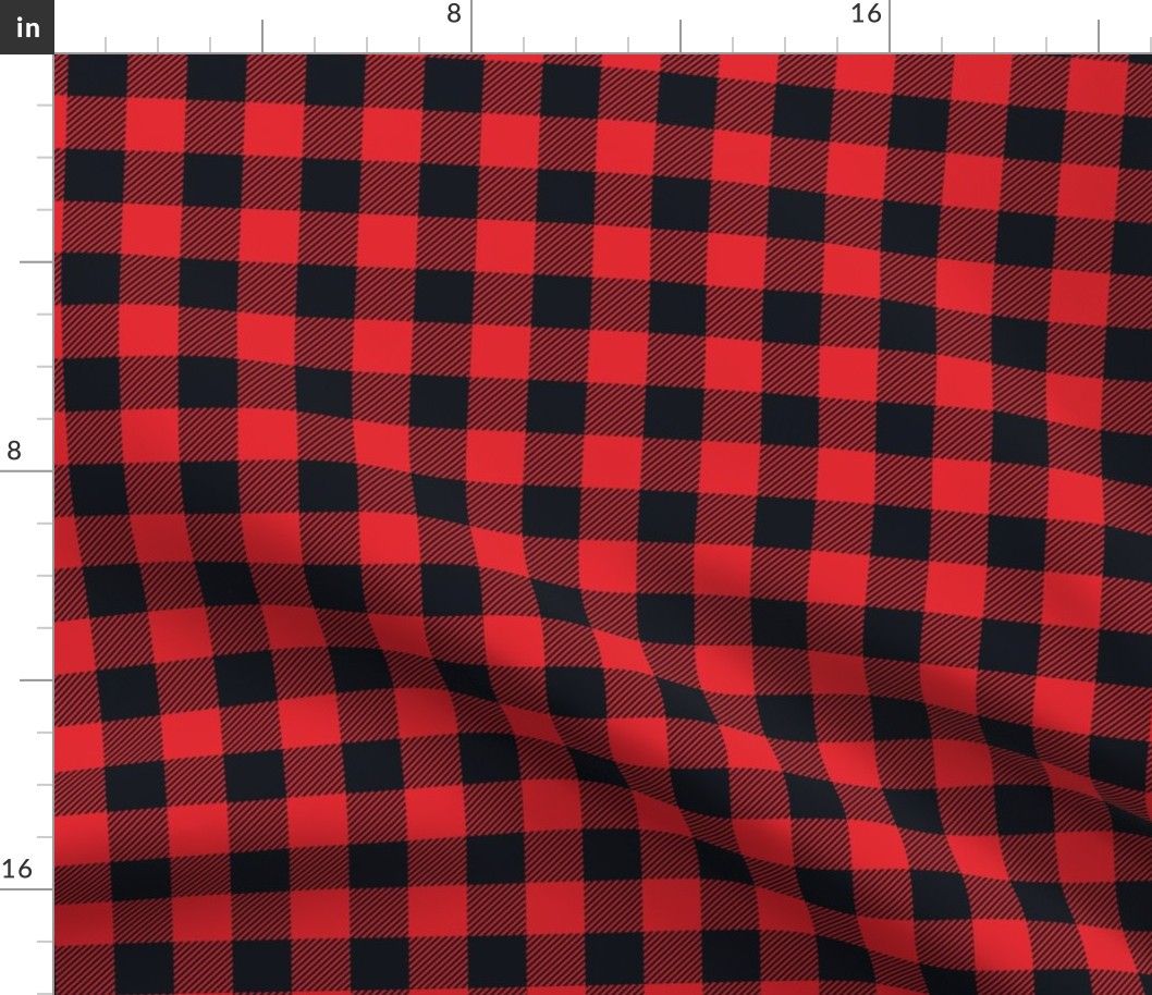 Gingham RED & BLK one